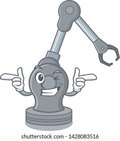 Wink toy robotic arm machine on cartoon shape