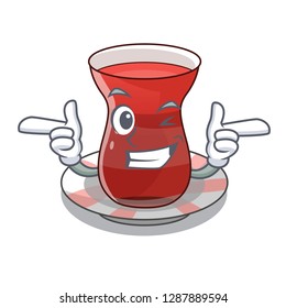 Wink turkish tea in a cartoon glass