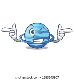 Wink uranius planet is isolated on mascot