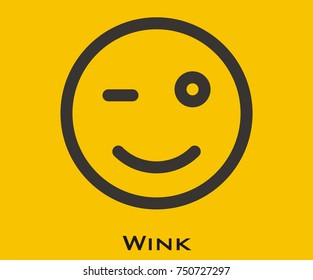 Wink Vector Icon