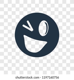 Wink vector icon isolated on transparent background, Wink transparency logo concept