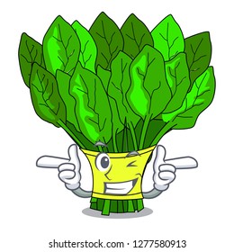 Wink vegetable spinach on a cartoon plate