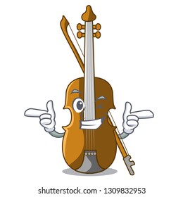 Wink violin in the shape cartoon wood