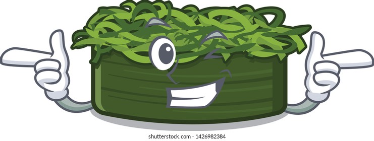 Wink wakame chuka isolated with the mascot