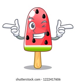 Wink watermelon ice cream shaped wood character