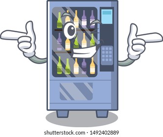 Wink wine vending machine on a mascot