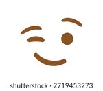 wink winking face emoji fun smile smiling emoji symbol sign icon vector illustration isolated flat playful, flirting, 
