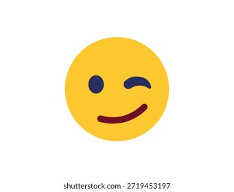 wink piscando face emoji divertido sorriso sorriso símbolo emoji sinal ícone vetor ilustração isolado plano divertido, paquera, 