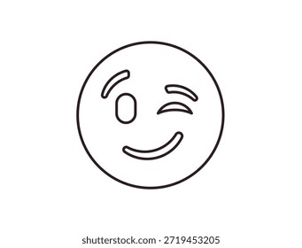 wink piscando face emoji divertido sorriso sorriso símbolo emoji sinal ícone vetor ilustração isolado plano divertido, paquera, 
