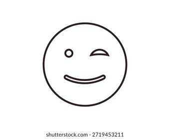 wink piscando face emoji divertido sorriso sorriso símbolo emoji sinal ícone vetor ilustração isolado plano divertido, paquera, 
