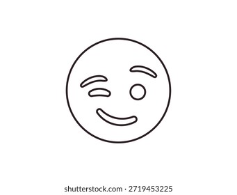 wink piscando face emoji divertido sorriso sorriso símbolo emoji sinal ícone vetor ilustração isolado plano divertido, paquera, 