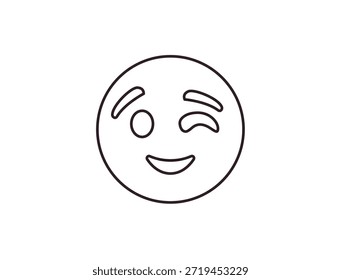 wink piscando face emoji divertido sorriso sorriso símbolo emoji sinal ícone vetor ilustração isolado plano divertido, paquera, 