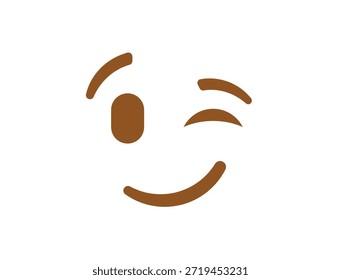 wink piscando face emoji divertido sorriso sorriso símbolo emoji sinal ícone vetor ilustração isolado plano divertido, paquera, 