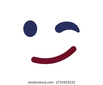 wink piscando face emoji divertido sorriso sorriso símbolo emoji sinal ícone vetor ilustração isolado plano divertido, paquera, 