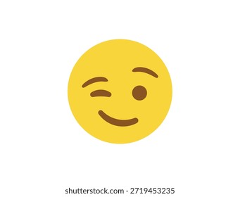 wink piscando face emoji divertido sorriso sorriso símbolo emoji sinal ícone vetor ilustração isolado plano divertido, paquera, 