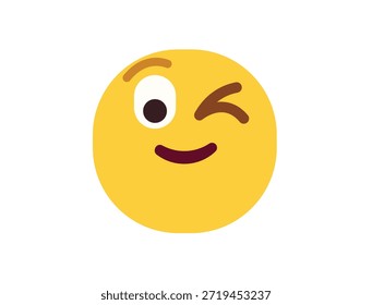 wink piscando face emoji divertido sorriso sorriso símbolo emoji sinal ícone vetor ilustração isolado plano divertido, paquera, 