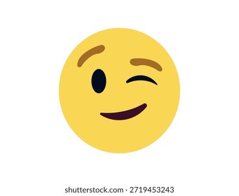 wink piscando face emoji divertido sorriso sorriso símbolo emoji sinal ícone vetor ilustração isolado plano divertido, paquera, 