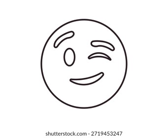 wink piscando face emoji divertido sorriso sorriso símbolo emoji sinal ícone vetor ilustração isolado plano divertido, paquera, 