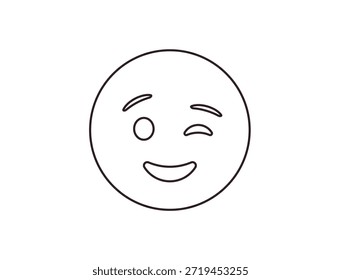 wink piscando face emoji divertido sorriso sorriso símbolo emoji sinal ícone vetor ilustração isolado plano divertido, paquera, 