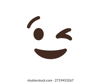 wink piscando face emoji divertido sorriso sorriso símbolo emoji sinal ícone vetor ilustração isolado plano divertido, paquera, 
