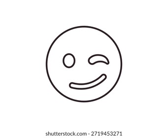 wink piscando face emoji divertido sorriso sorriso símbolo emoji sinal ícone vetor ilustração isolado plano divertido, paquera, 