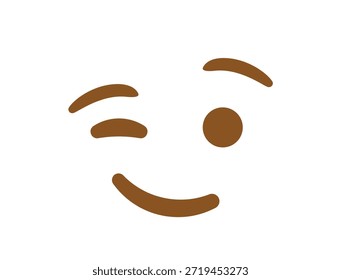 wink piscando face emoji divertido sorriso sorriso símbolo emoji sinal ícone vetor ilustração isolado plano divertido, paquera, 