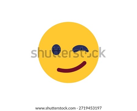 wink winking face emoji fun smile smiling emoji symbol sign icon vector illustration isolated flat playful, flirting, 