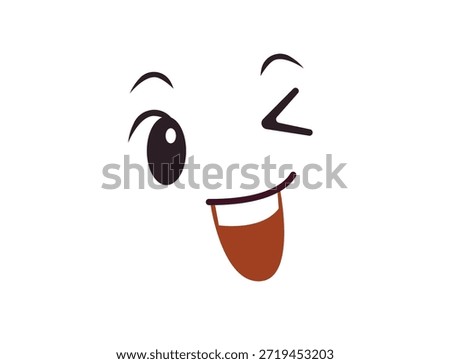 wink winking face emoji fun smile smiling emoji symbol sign icon vector illustration isolated flat playful, flirting, 