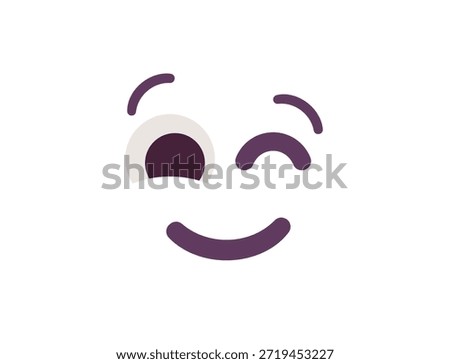 wink winking face emoji fun smile smiling emoji symbol sign icon vector illustration isolated flat playful, flirting, 