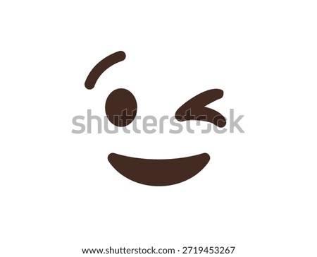 wink winking face emoji fun smile smiling emoji symbol sign icon vector illustration isolated flat playful, flirting, 