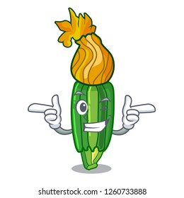 Wink zucchini flowers in shape a cartoon