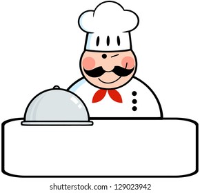 Winked Chef Logo Banner With Platter