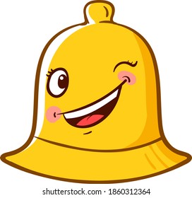 Winking bell, illustration, vector on white background.