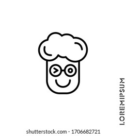Winking boy, man line icon smiley. Thin line smile emoticons isolated on a white background. Vector illustration. Wink icon vector, emotion symbol. Modern flat symbol for web and mobil apps 
