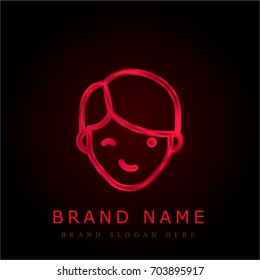 Winking Boy red chromium metallic logo