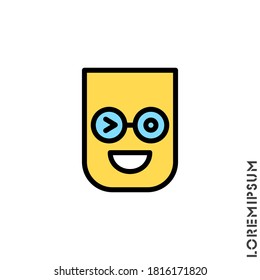 Winking color. smile emoticons isolated on a white background. Vector illustration. Wink icon vector, emotion symbol. Modern flat symbol for web and mobil apps 