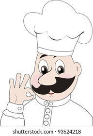 Winking cook giving the okay sign