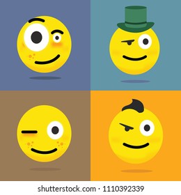 Winking emoji faces