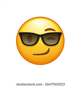 Winking Emoticon, Emoji Personagem com óculos de sol vetor 10 eps.