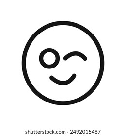 Winking eye icon linear graphics set vector