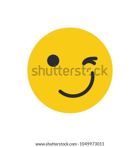 Winking Face Emoji vector illustration. 