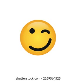 Winking face emoticon icon vector
