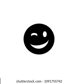 Winking Face Eye vector illustration black smiley emoji emoticon sticker black icon symbol 