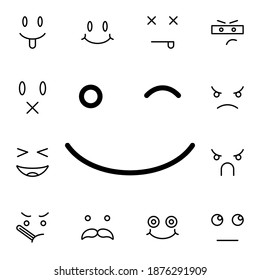 Winking, face flat vector icon in emotions pack