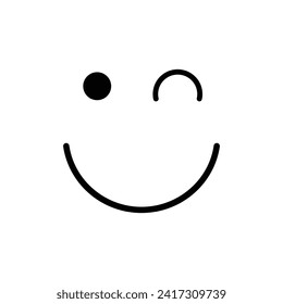 winking, face icon. Simple thin line, outline illustration of Emotion icons for website or mobile application. Vector ilustration. EPS file 25.
