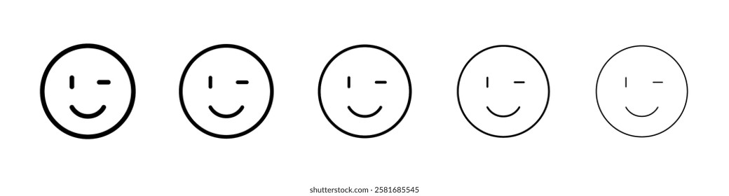 Winking face icon Vector logo sign