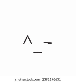 Winking face line art icon on white background