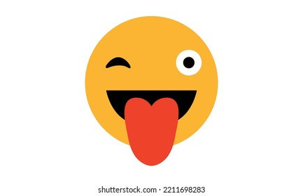 Winking Face with Tongue emoji vector, Winking Face with Tongue for website emoji