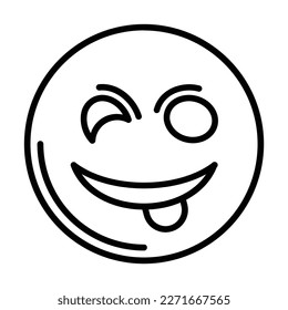 Winking Face with Tongue Icon Design For Personal And Commercial Use