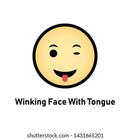 Winking Face With Tongue Vector Illustration